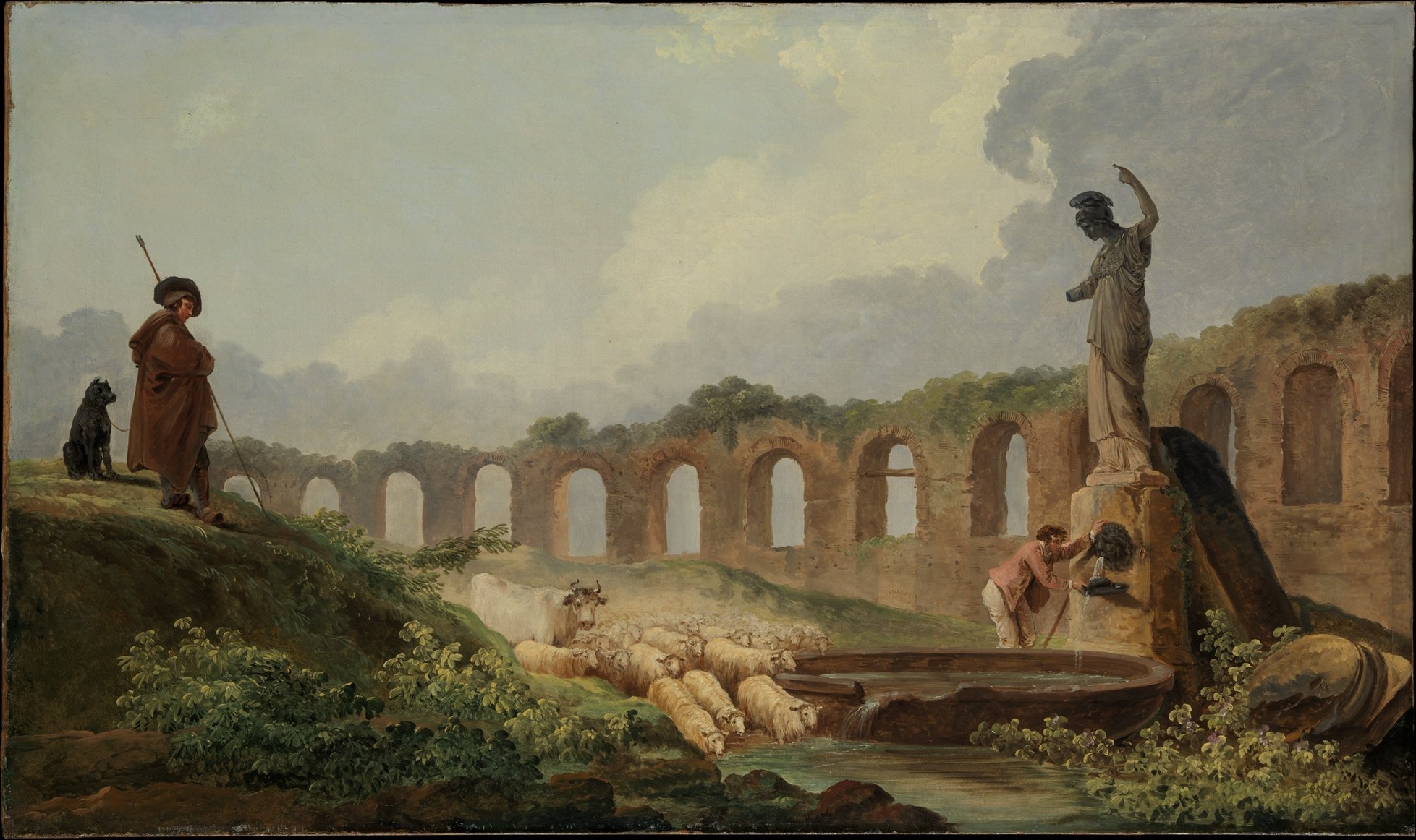 Hubert Robert's painting "Aqueduct in Ruin"